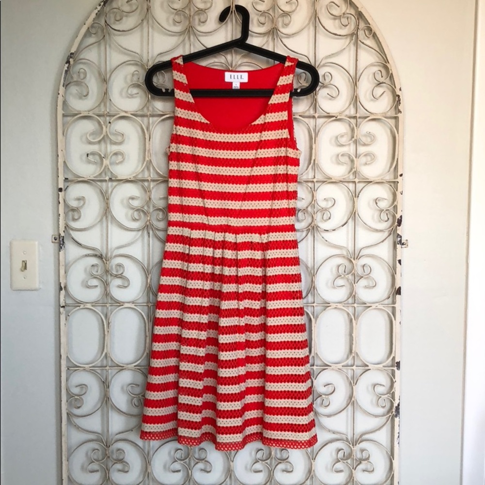 Fun Red and Creme Striped Dress